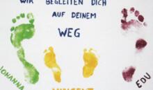 Fußabdrücke zur Willkommensfeier bzw. Kindersegnung